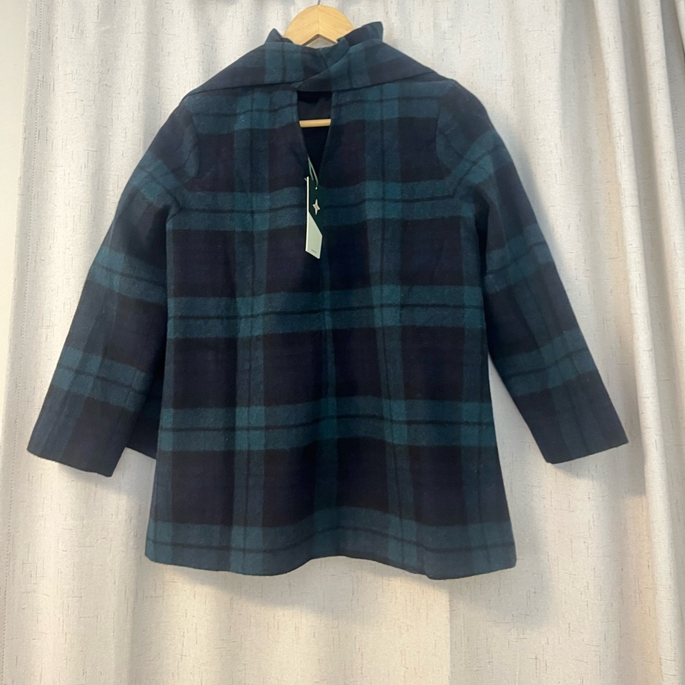 Tuckernuck Navy and Green Checkered Ruffle Top Small but Fits like Medium NWT - Picture 7 of 12